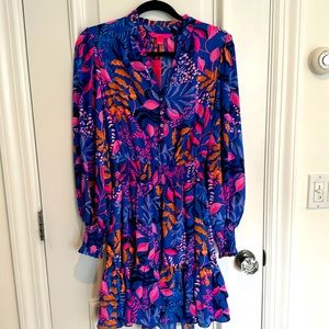 Lilly Pulitzer Shilah long sleeve dress style # 011395 borealis blue size 6
